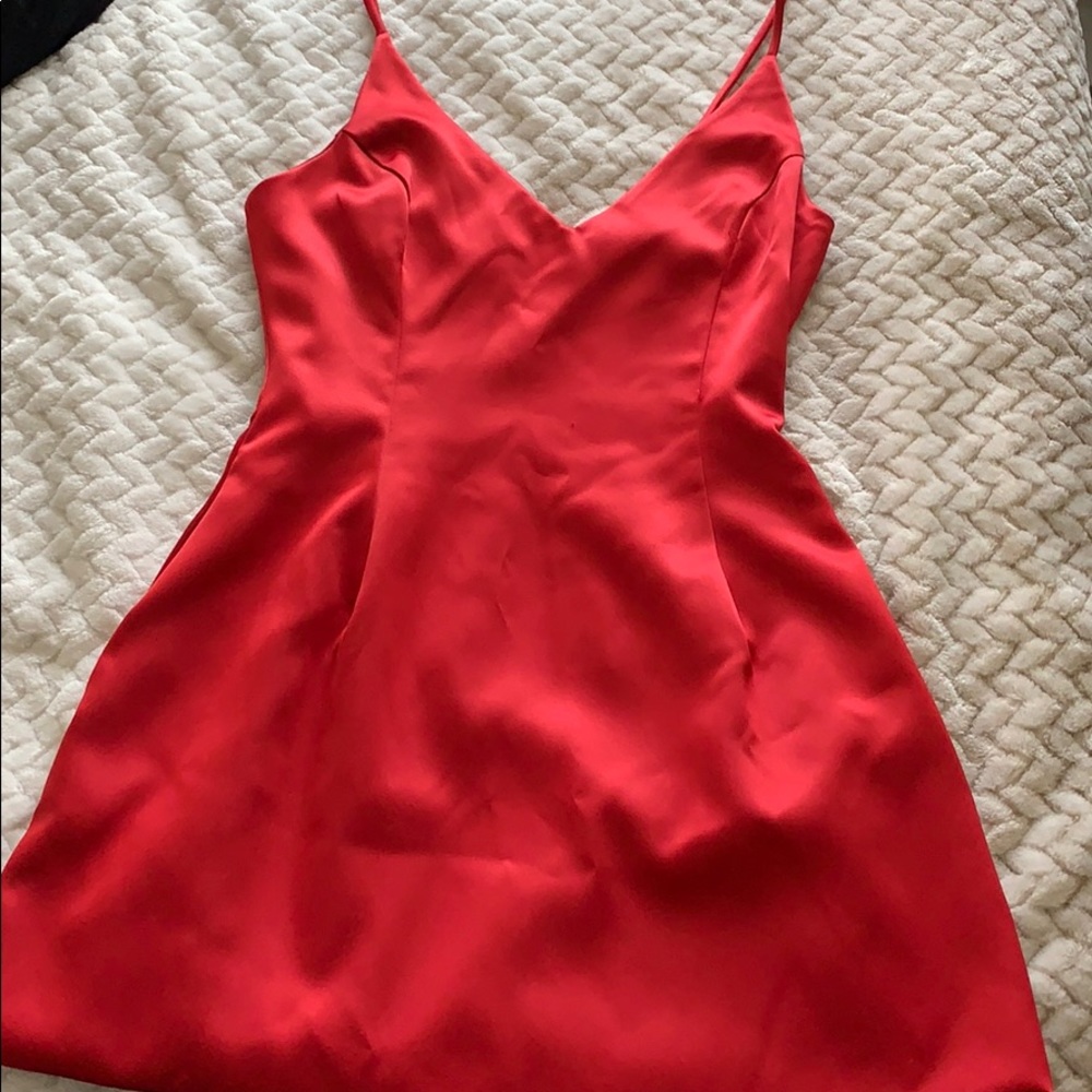 Satin red dress
